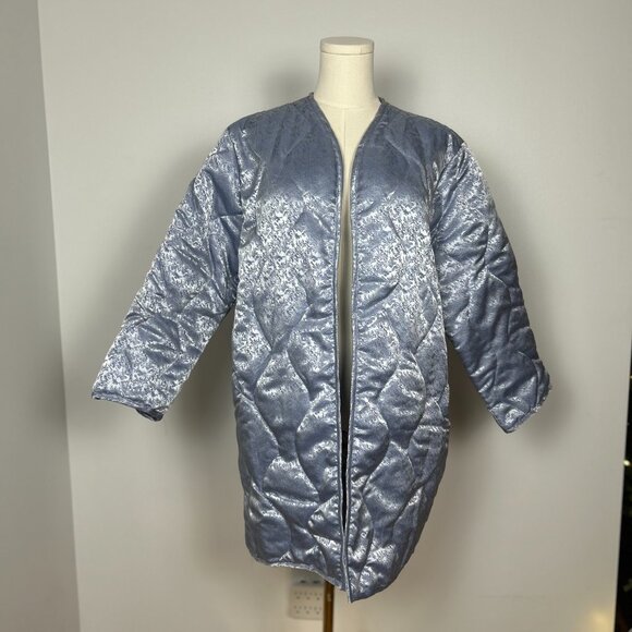 Priory Baby Blue Floral Quilted Jacket Size S/M - Picture 4 of 11